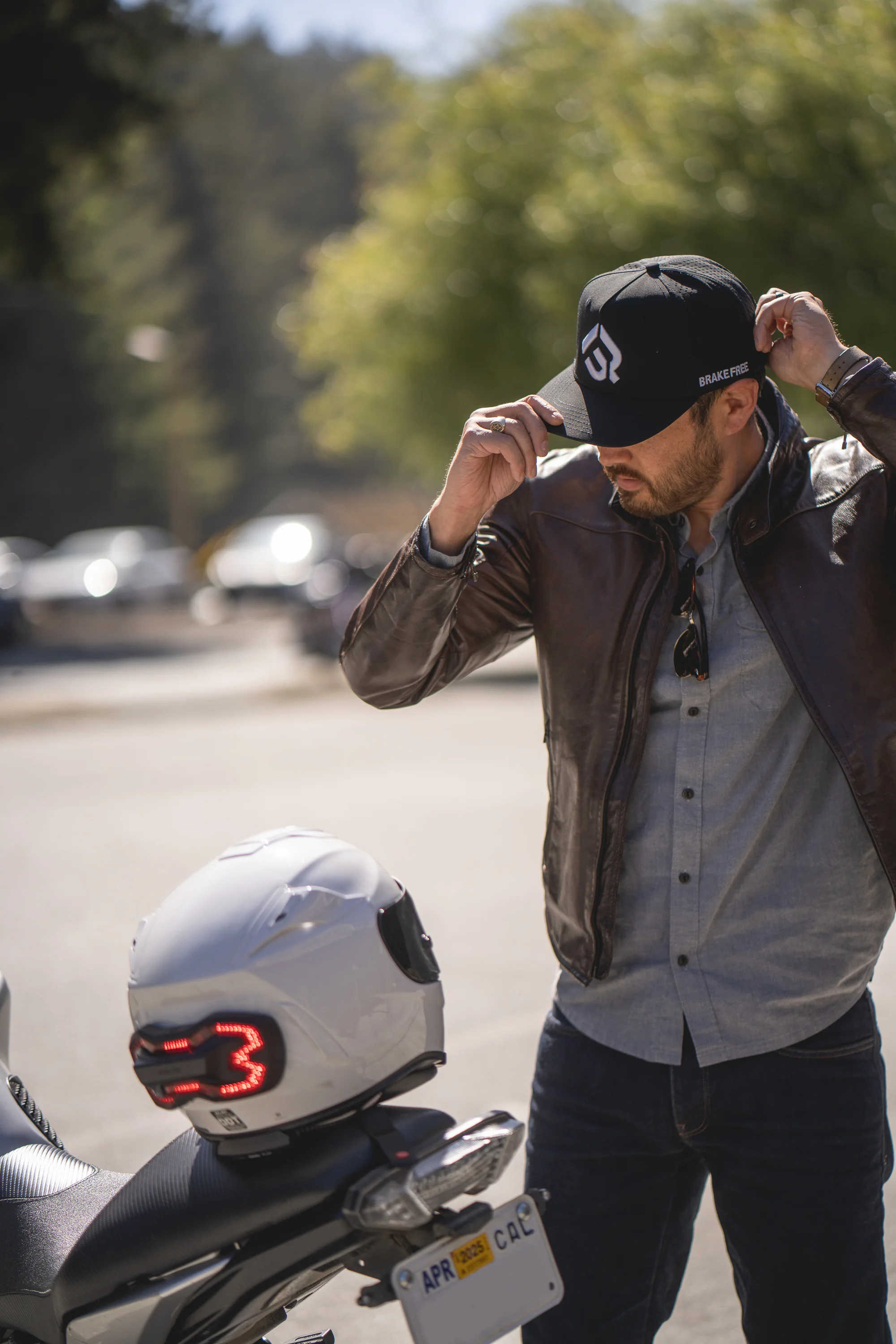 Brake Free Hat - White Stitching - Image 3