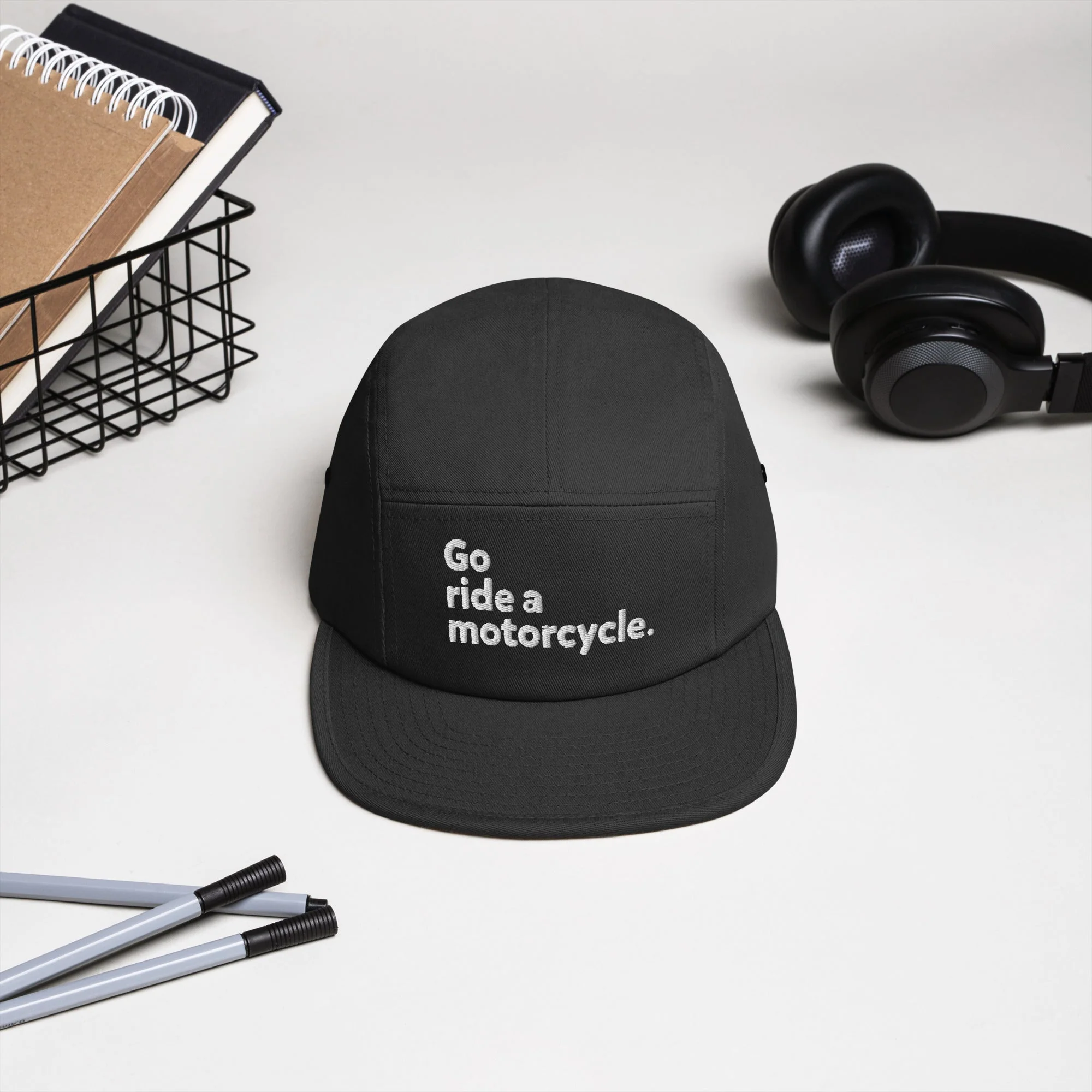 'Go ride a motorcycle' 5-Panel Camper Cap - Image 6