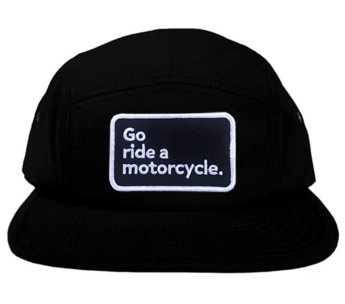 "Go ride a motorcycle" 5 Panel Camper Hat - Image 3