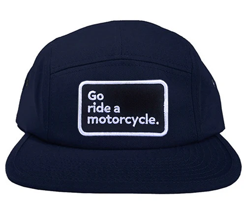 "Go ride a motorcycle" 5 Panel Camper Hat - Image 4