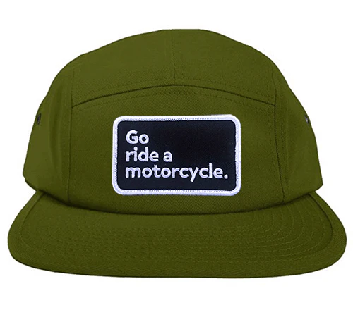 "Go ride a motorcycle" 5 Panel Camper Hat - Image 5
