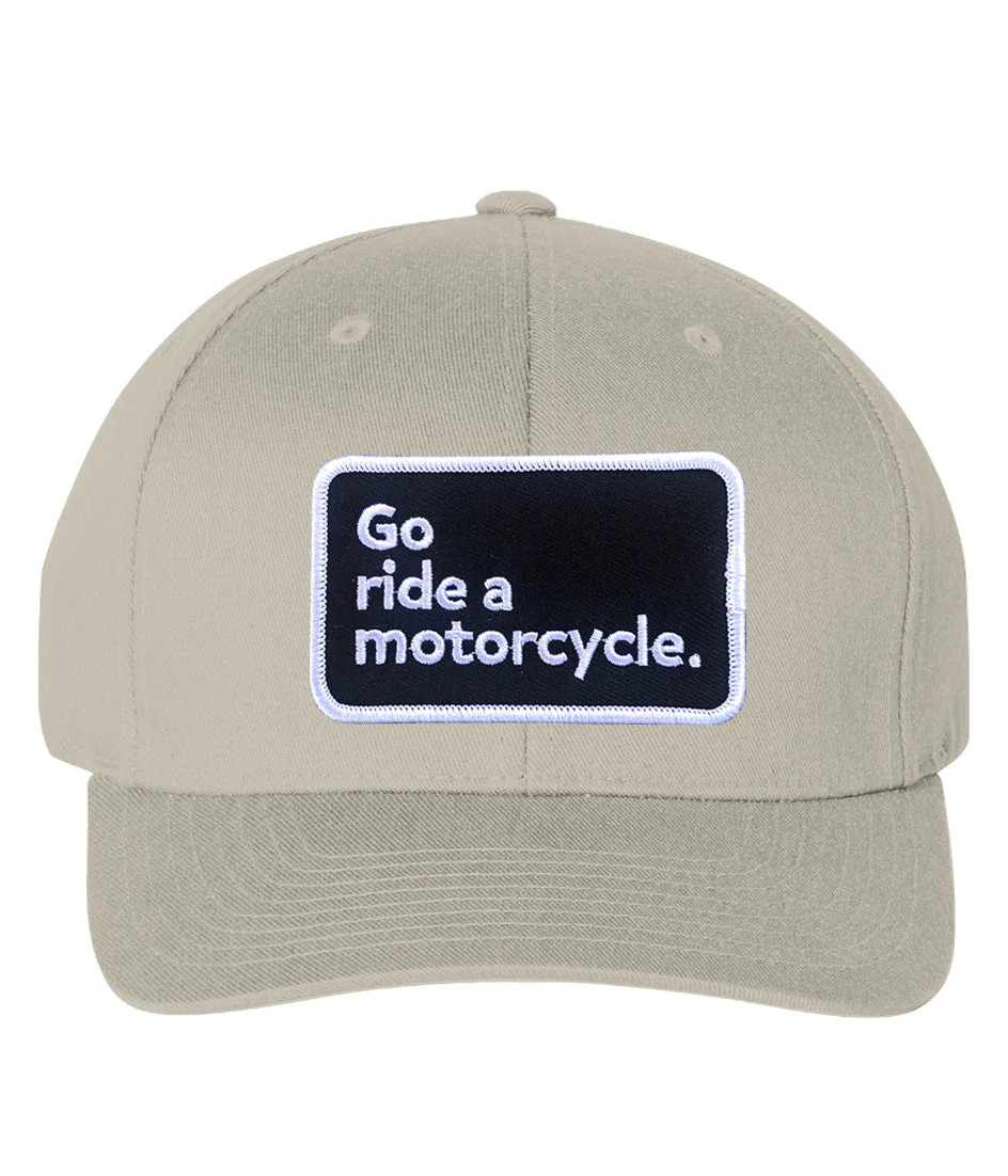 "Go ride a motorcycle" Cotton Blend FlexFit Hat - Image 11