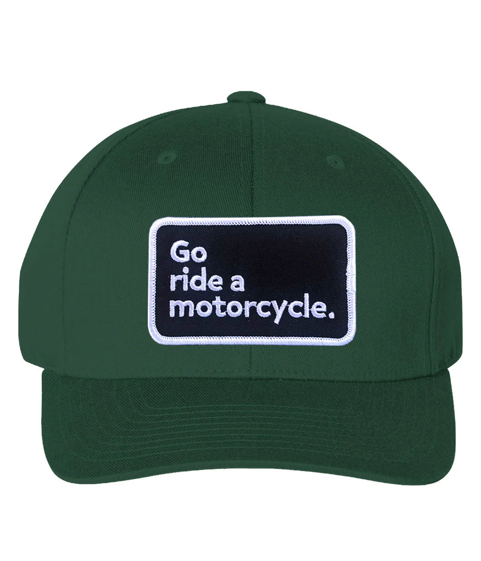 "Go ride a motorcycle" Cotton Blend FlexFit Hat - Image 12