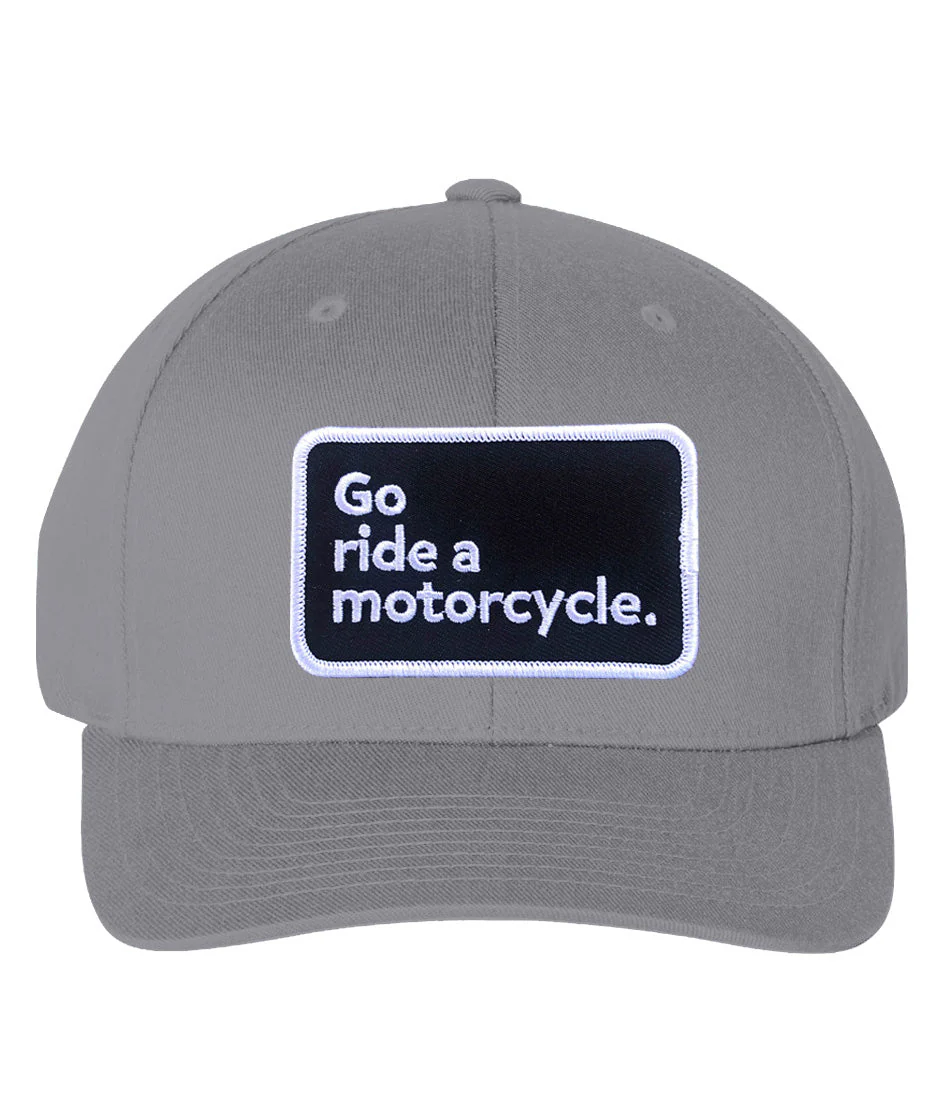 "Go ride a motorcycle" Cotton Blend FlexFit Hat - Image 2