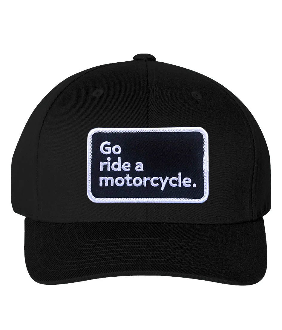 "Go ride a motorcycle" Cotton Blend FlexFit Hat - Image 3