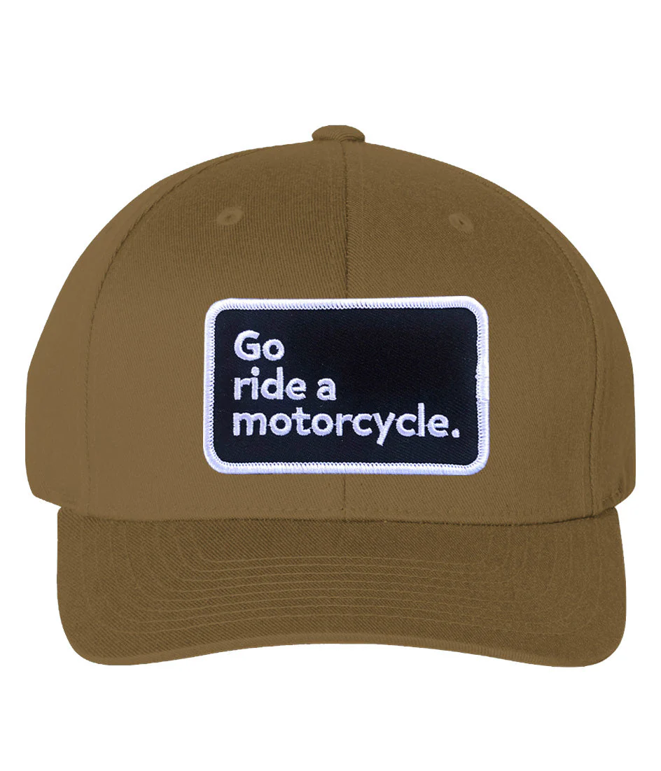 "Go ride a motorcycle" Cotton Blend FlexFit Hat - Image 4