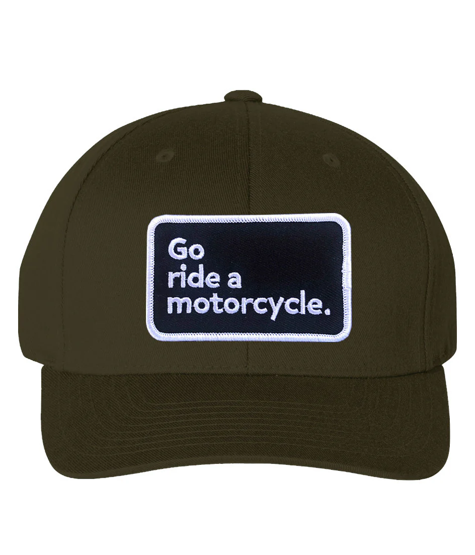 "Go ride a motorcycle" Cotton Blend FlexFit Hat - Image 8