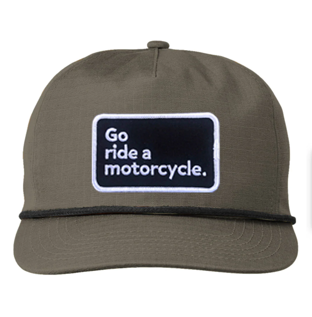"Go ride a motorcycle" Lariat Ripstop Hat - Image 3