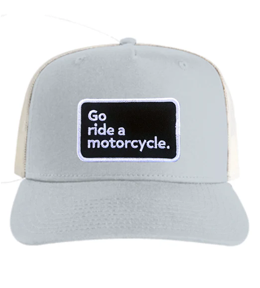"Go ride a motorcycle" Mesh Contrast Trucker Hat - Image 3