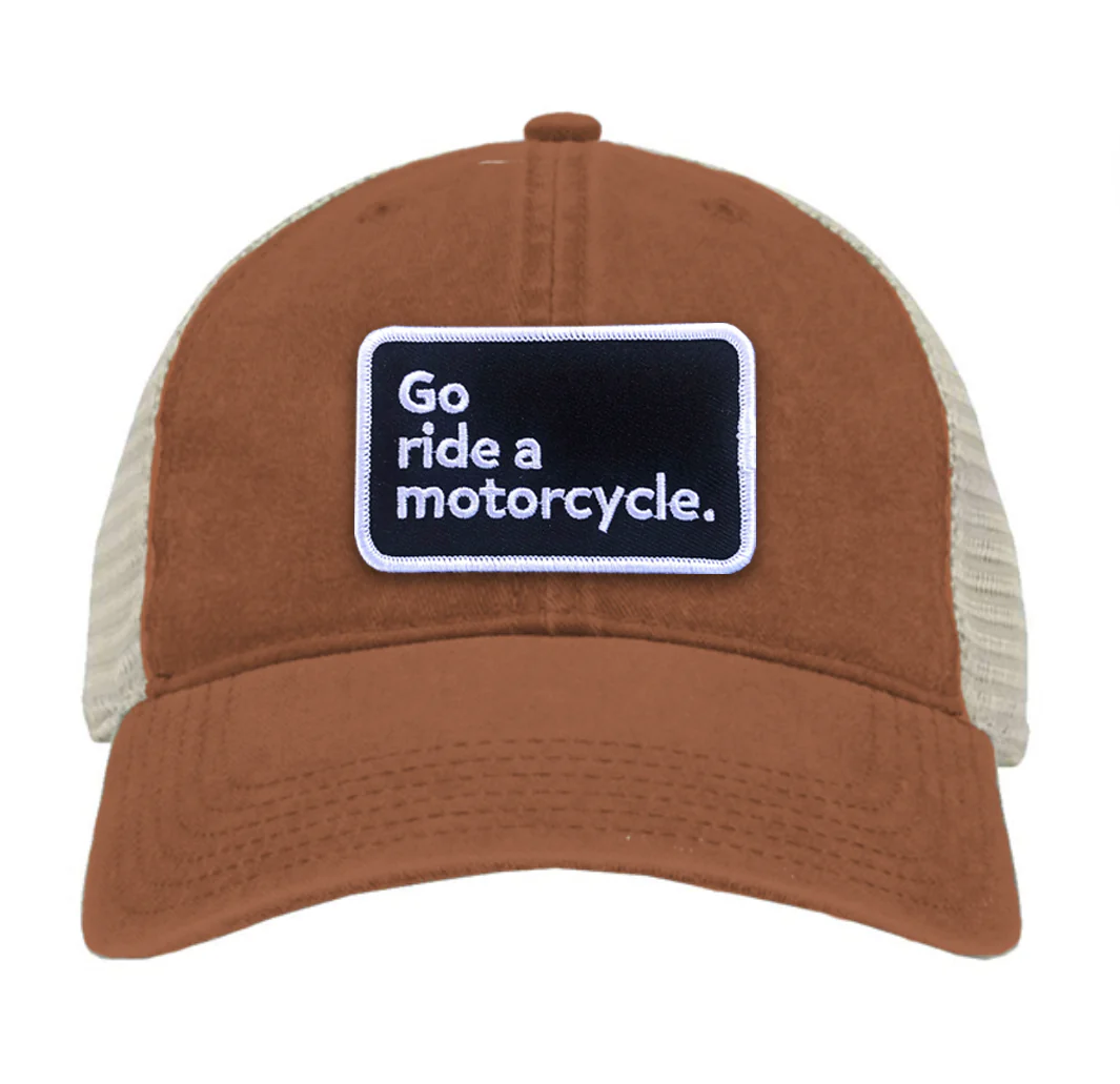 "Go ride a motorcycle" Pigment-Dyed Trucker Hat - Image 2
