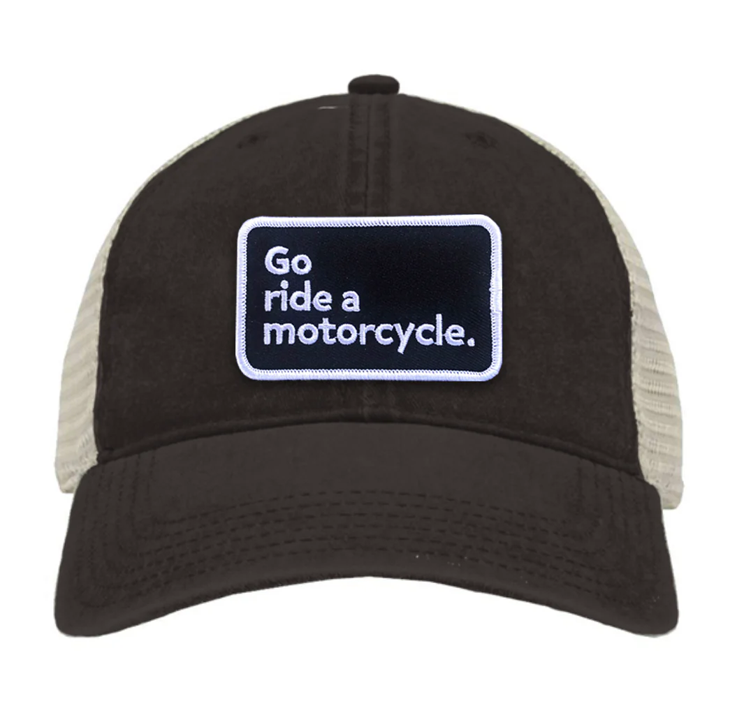 "Go ride a motorcycle" Pigment-Dyed Trucker Hat - Image 3