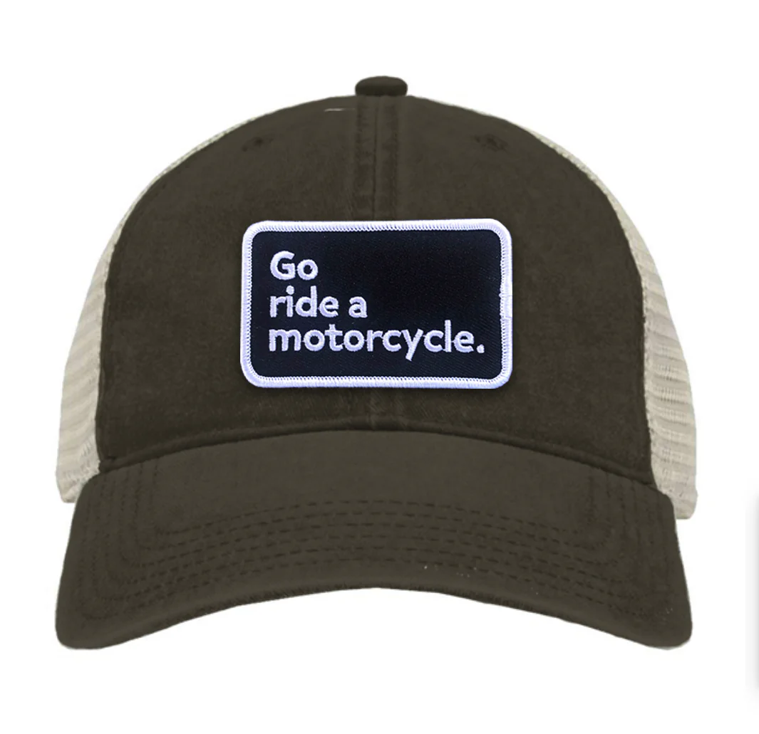 "Go ride a motorcycle" Pigment-Dyed Trucker Hat - Image 4