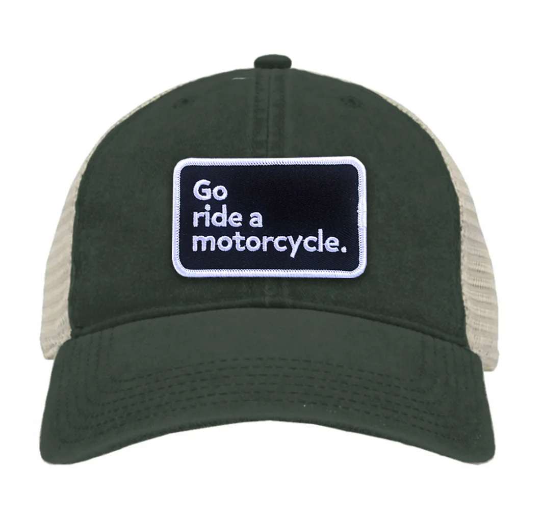 "Go ride a motorcycle" Pigment-Dyed Trucker Hat - Image 5