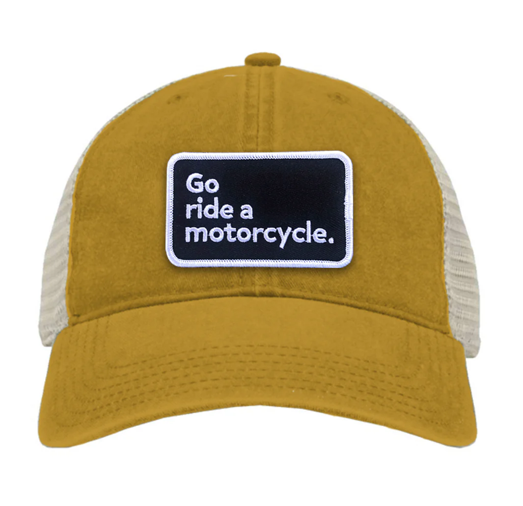 "Go ride a motorcycle" Pigment-Dyed Trucker Hat - Image 7