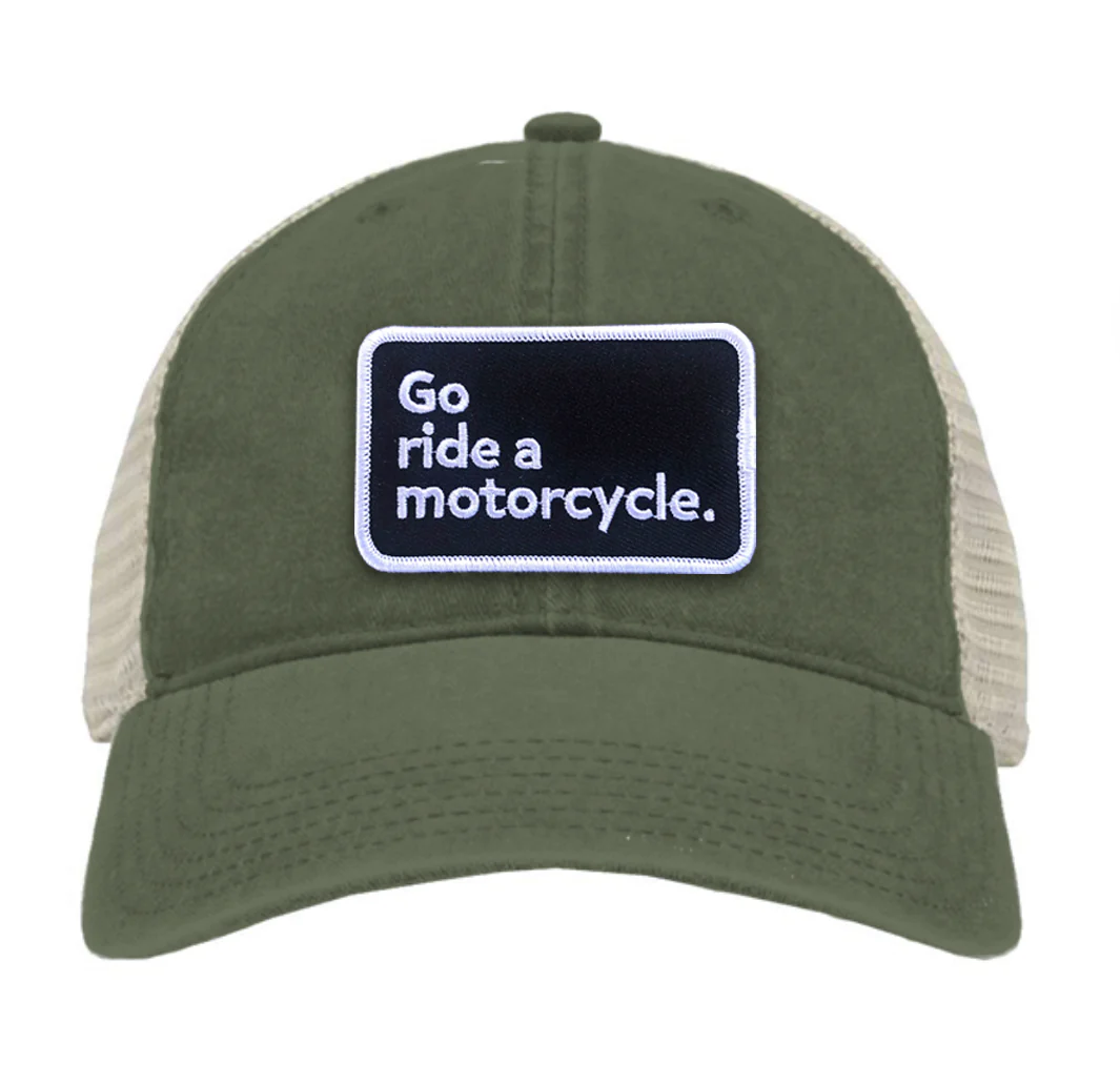 "Go ride a motorcycle" Pigment-Dyed Trucker Hat - Image 8