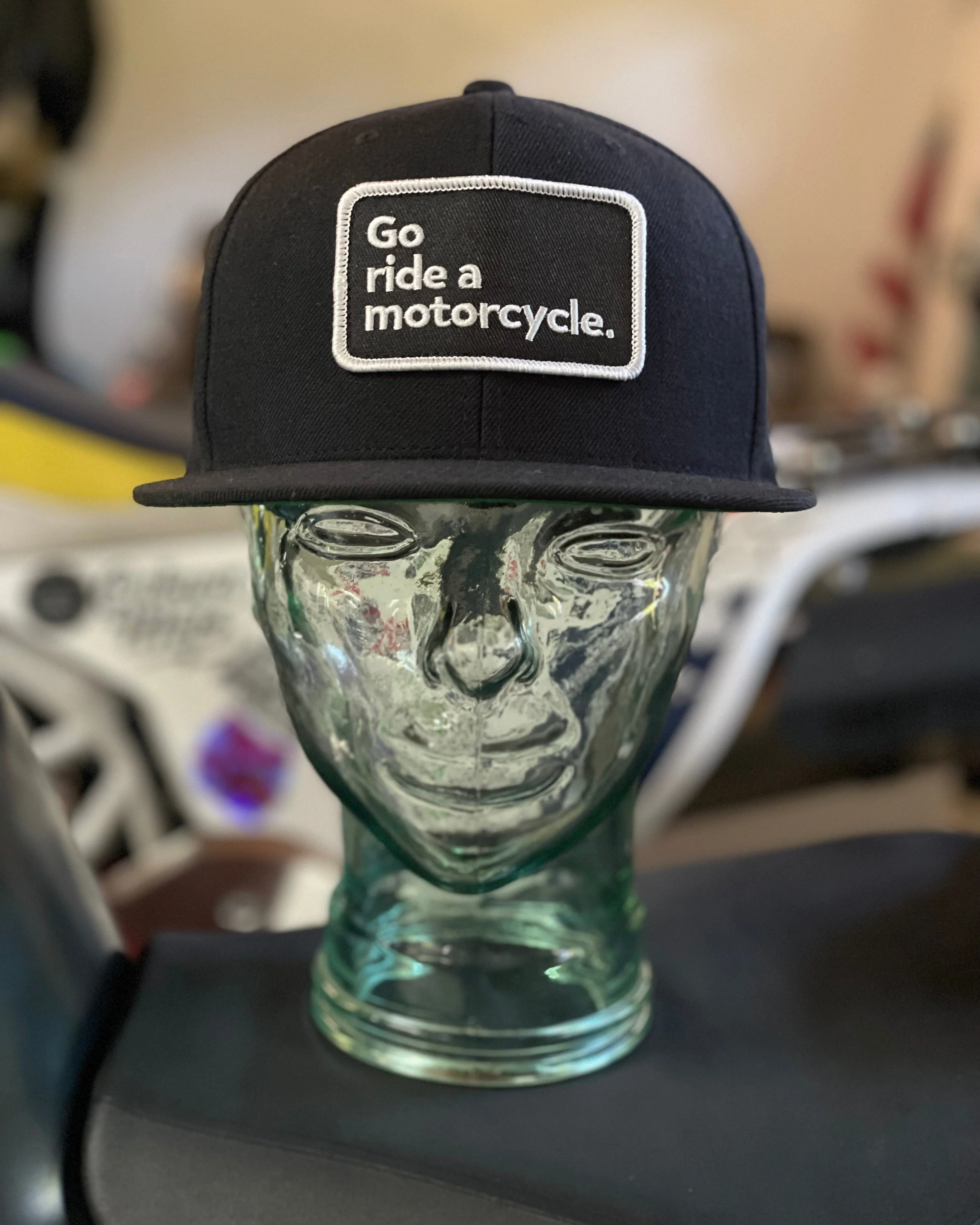 "Go ride a motorcycle" Premium Snapback Hat - Image 2