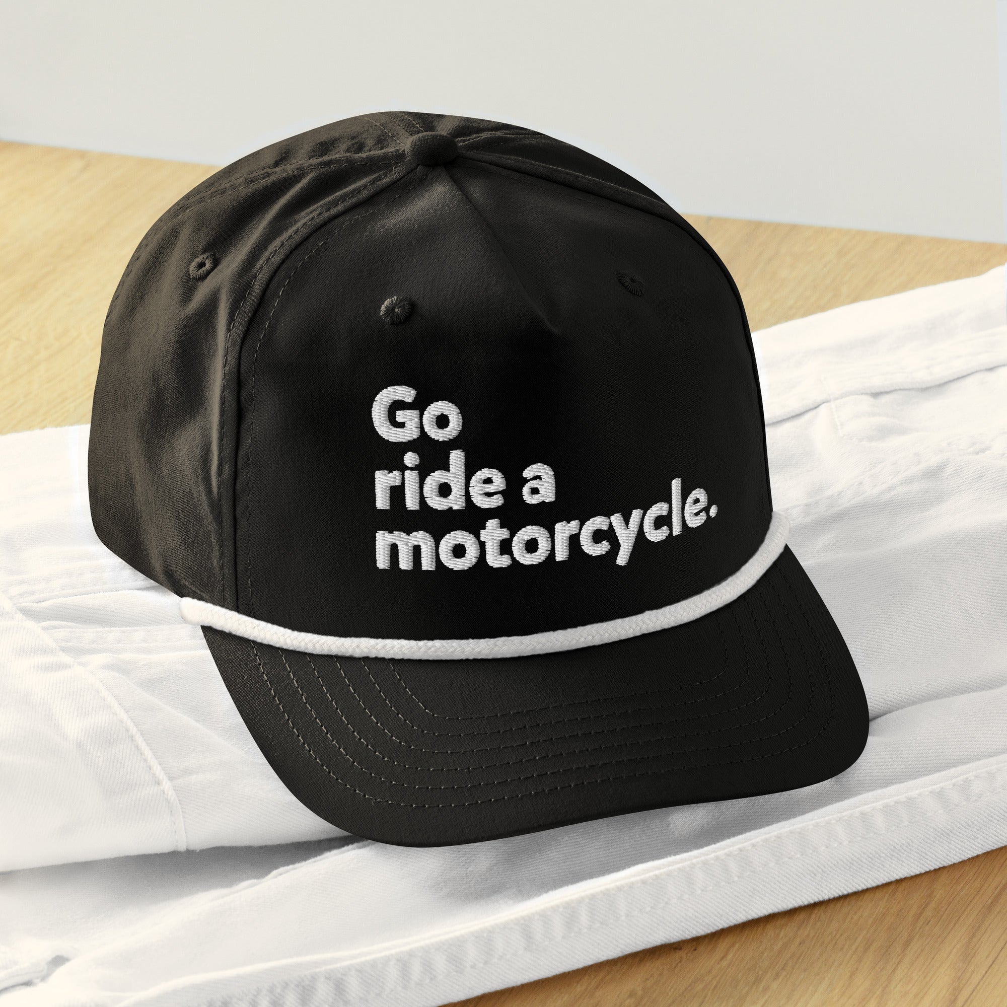 'Go ride a motorcycle' Rope Cap - Image 4