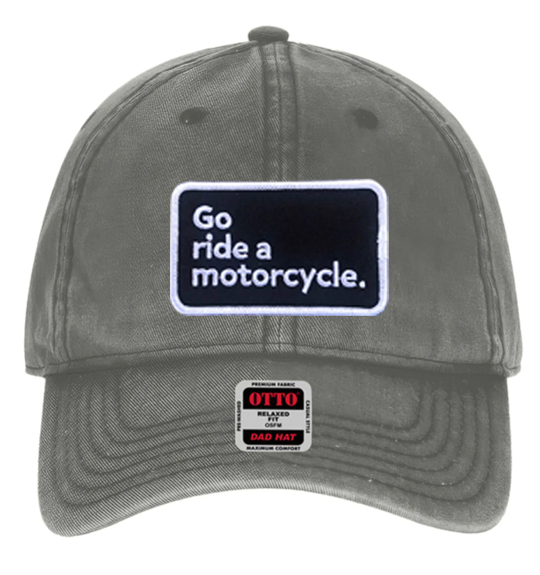"Go ride a motorcycle" Snow Washed Hat - Image 3