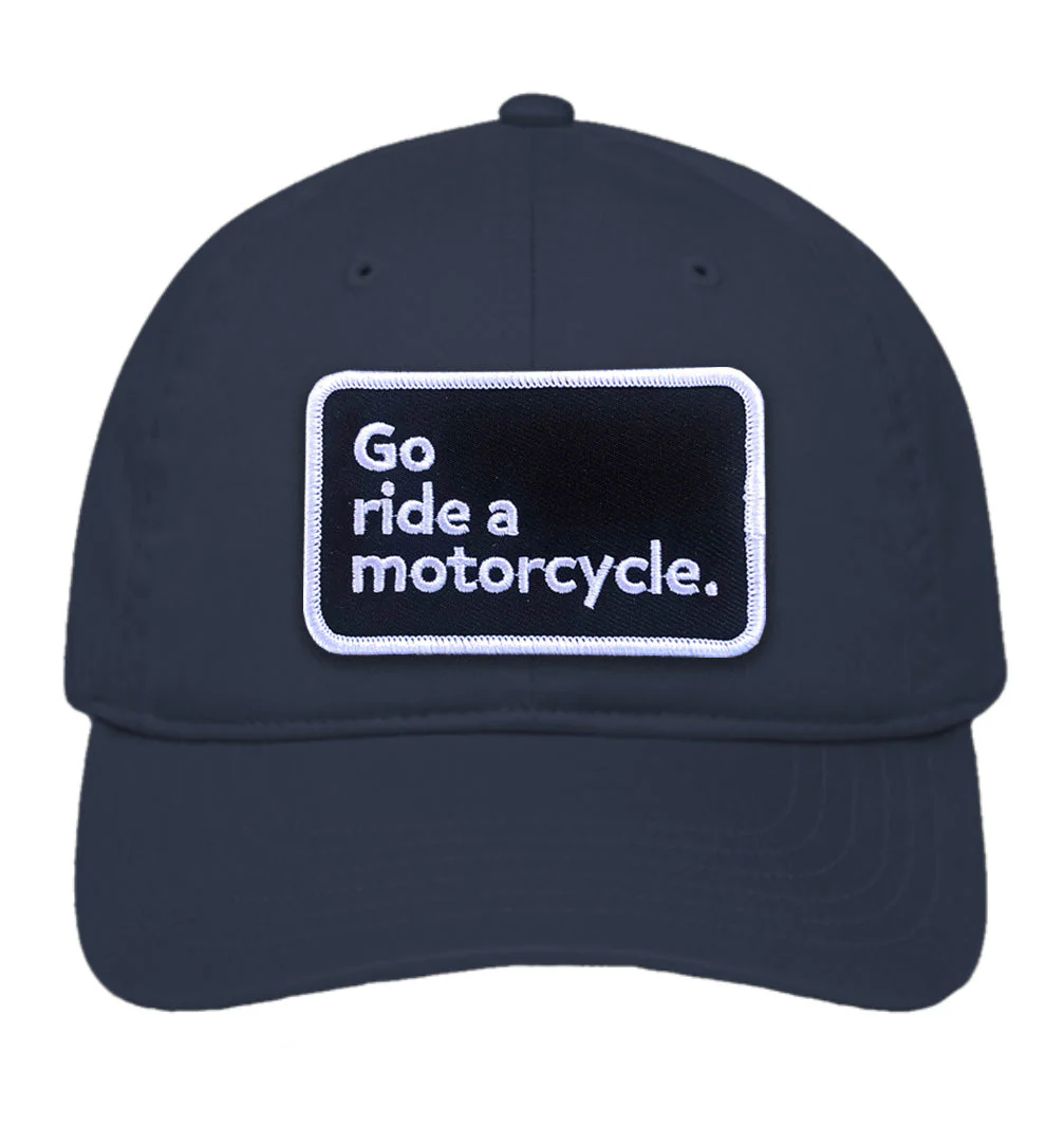 "Go ride a motorcycle" Unstructured Eco Cap - Image 8